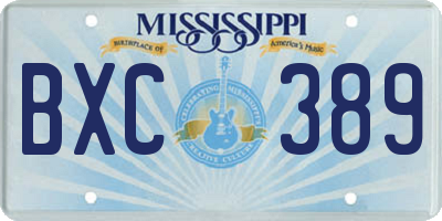 MS license plate BXC389