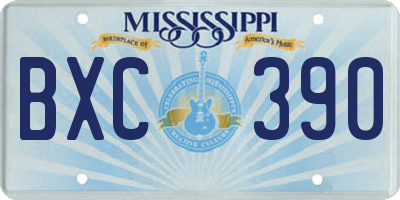 MS license plate BXC390
