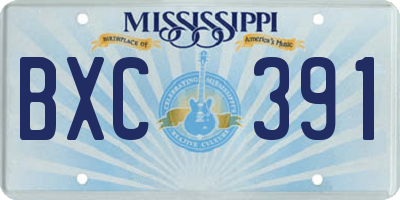 MS license plate BXC391