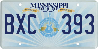 MS license plate BXC393