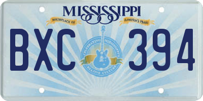 MS license plate BXC394
