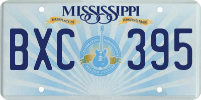 MS license plate BXC395