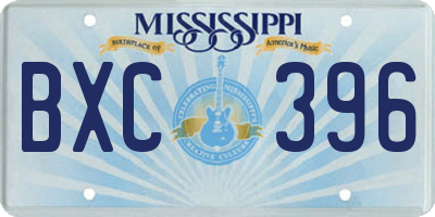 MS license plate BXC396
