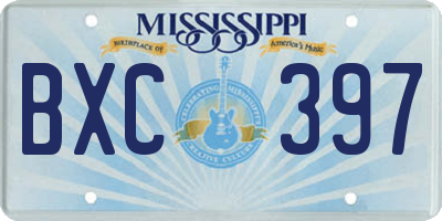 MS license plate BXC397