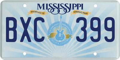 MS license plate BXC399