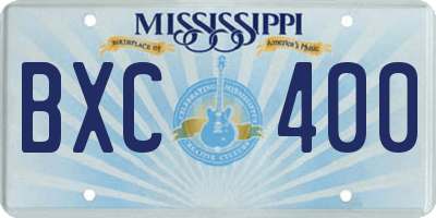 MS license plate BXC400