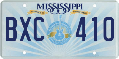 MS license plate BXC410