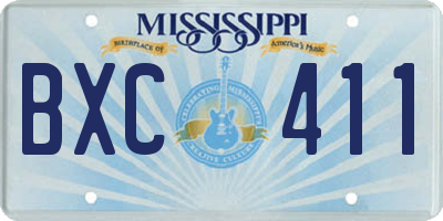 MS license plate BXC411
