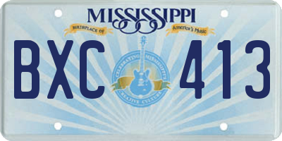 MS license plate BXC413