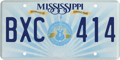 MS license plate BXC414