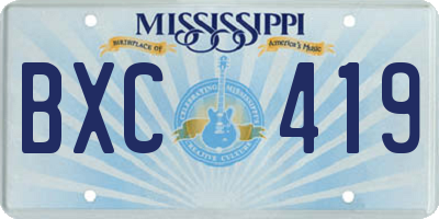 MS license plate BXC419