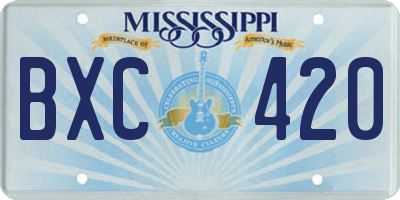 MS license plate BXC420