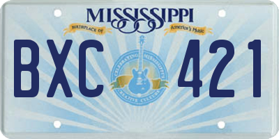 MS license plate BXC421