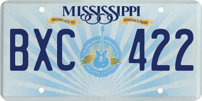 MS license plate BXC422