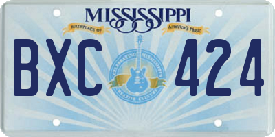 MS license plate BXC424