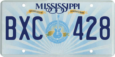 MS license plate BXC428