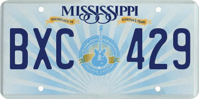 MS license plate BXC429
