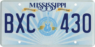 MS license plate BXC430