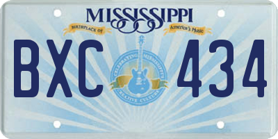 MS license plate BXC434
