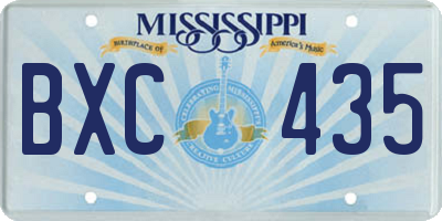 MS license plate BXC435