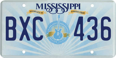 MS license plate BXC436