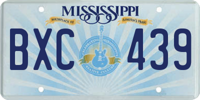 MS license plate BXC439