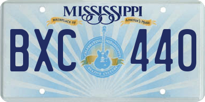 MS license plate BXC440