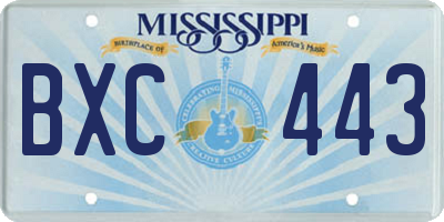MS license plate BXC443