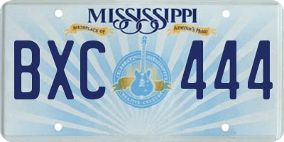 MS license plate BXC444