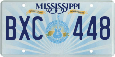 MS license plate BXC448