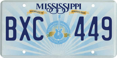 MS license plate BXC449