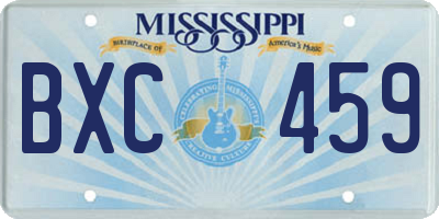 MS license plate BXC459