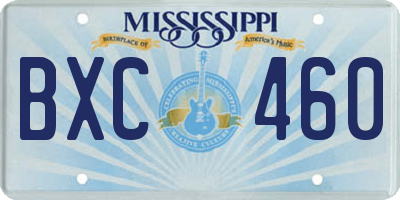 MS license plate BXC460