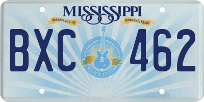 MS license plate BXC462