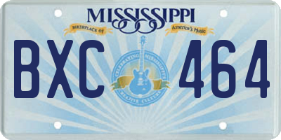 MS license plate BXC464