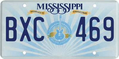 MS license plate BXC469
