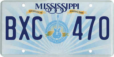 MS license plate BXC470
