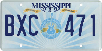 MS license plate BXC471