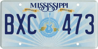 MS license plate BXC473