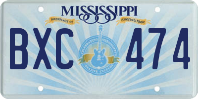 MS license plate BXC474