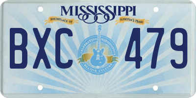 MS license plate BXC479