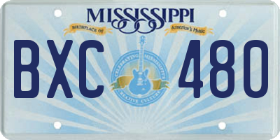 MS license plate BXC480