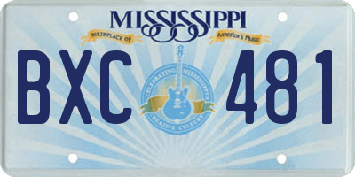 MS license plate BXC481