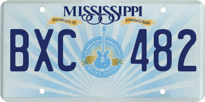 MS license plate BXC482