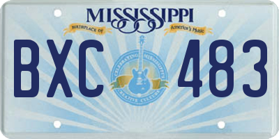 MS license plate BXC483