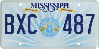 MS license plate BXC487