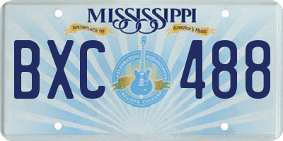 MS license plate BXC488