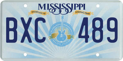 MS license plate BXC489