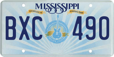 MS license plate BXC490