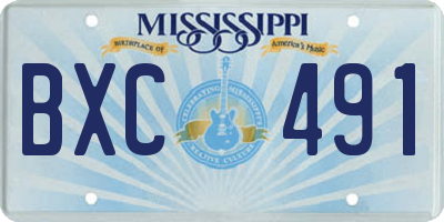 MS license plate BXC491